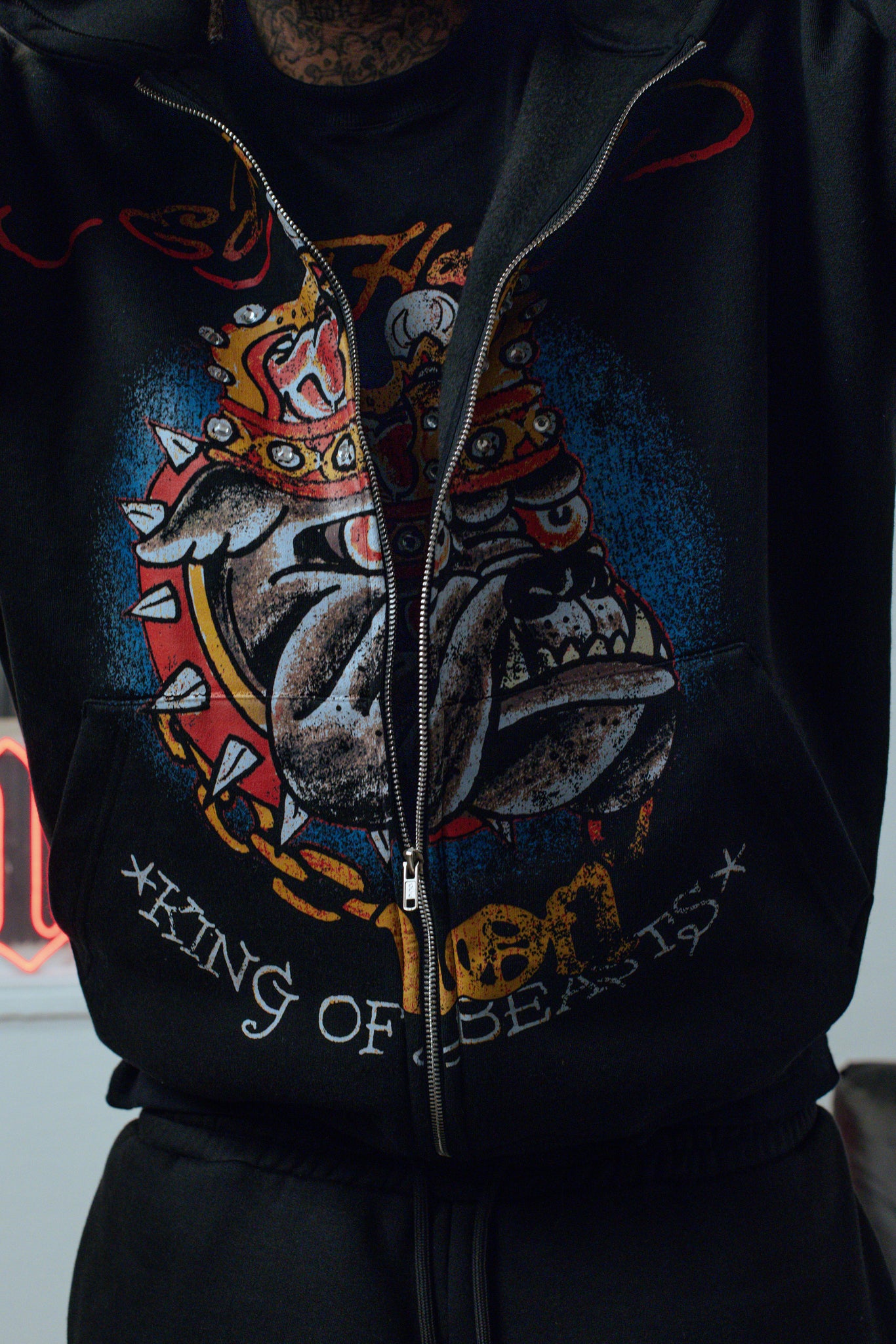 Ed Hardy パーカー Hoodie Zip Preto 