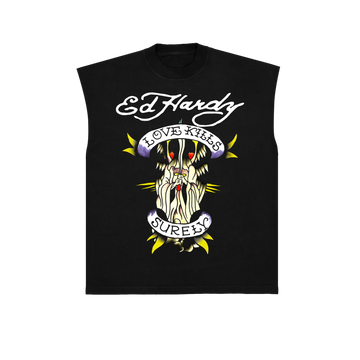Sleeveless Tee "Love Kills Surely" Black