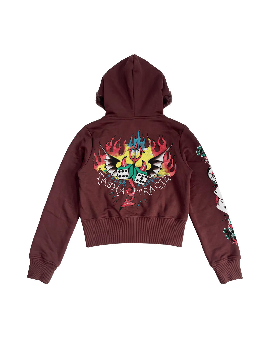 Blusa de Moletom com Pelinho Marrom Ed Hardy by Tasha & Tracie