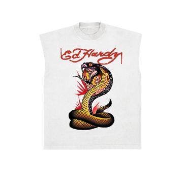 Sleeveless Tee "Serpent" White