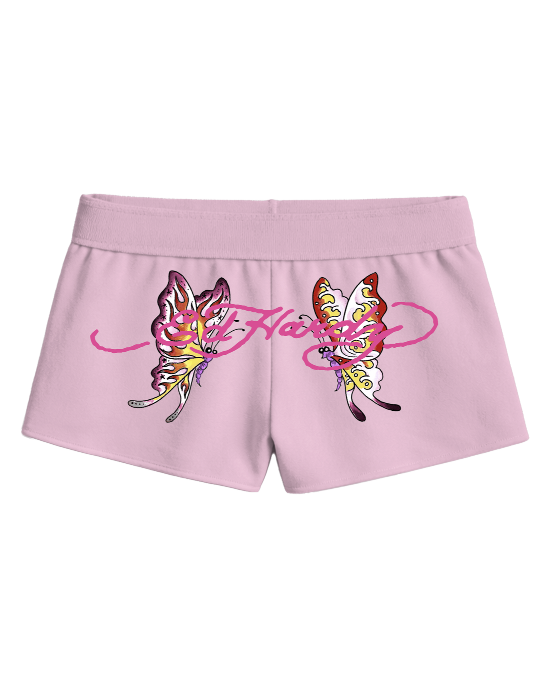 Mini Shorts de Moletom Rosa Ed Hardy by Tasha & Tracie