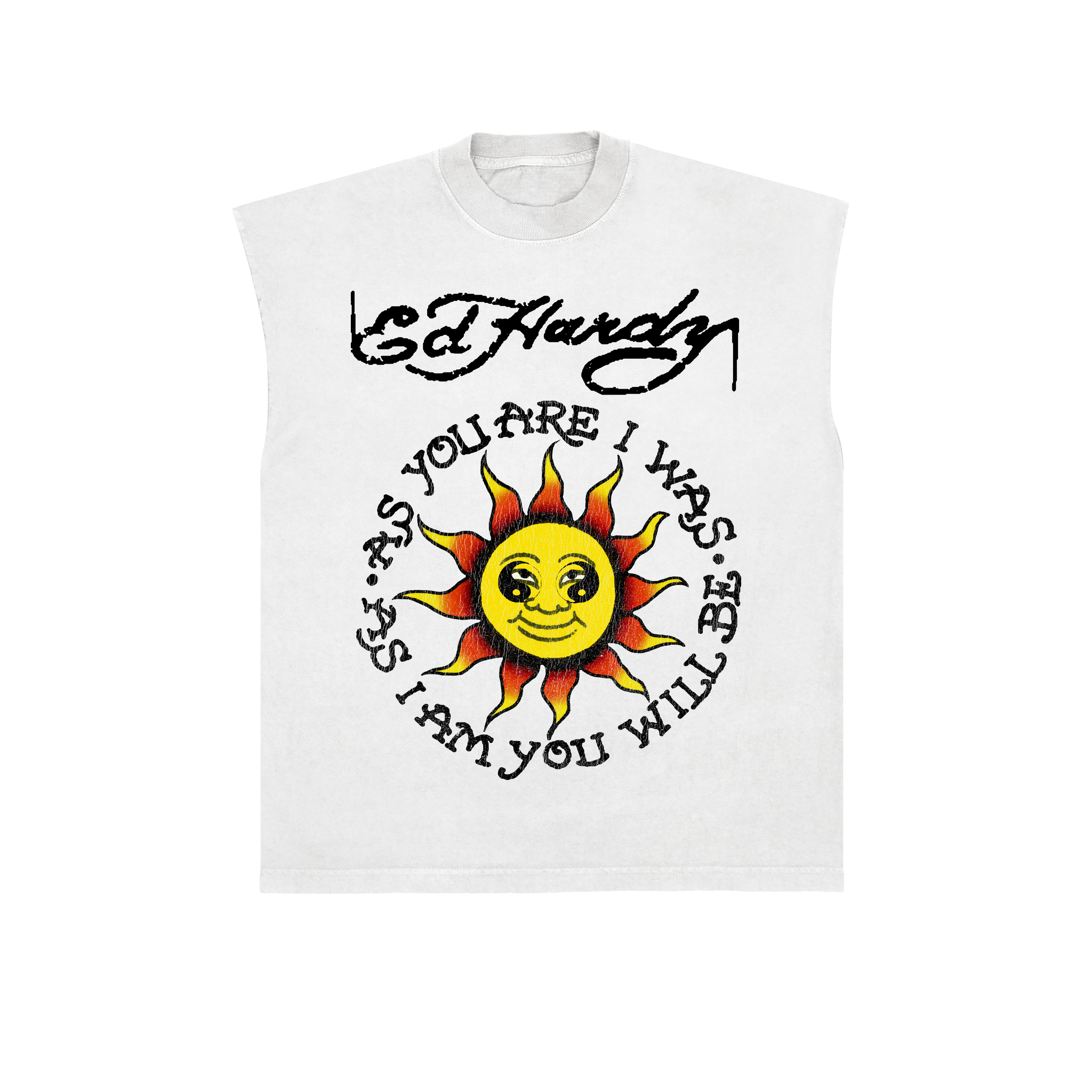 Sleeveless Tee "Sun's Messenger" White