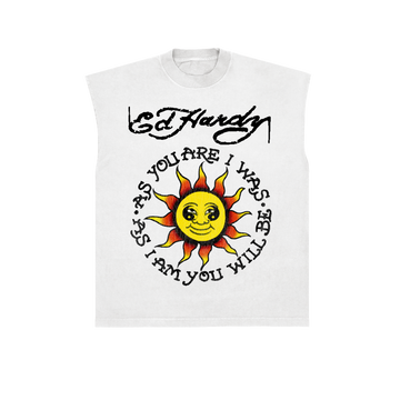 Sleeveless Tee "Sun's Messenger" White