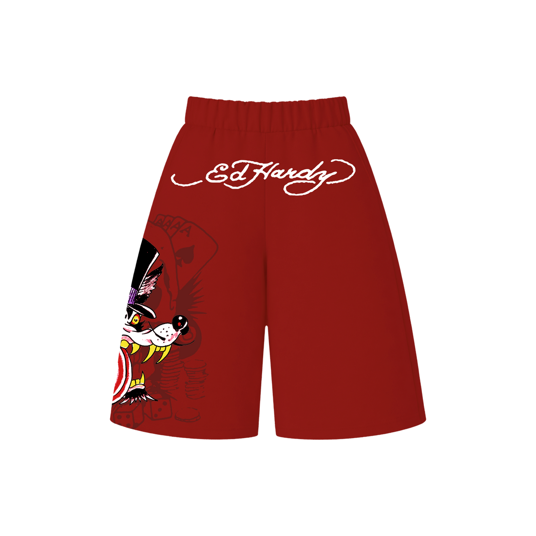 Bermuda de Moletom Vermelha "Winner Take All" Ed Hardy & 1OF1 Exclusivist